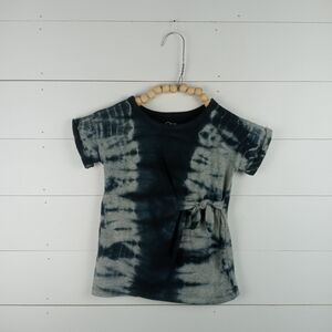 art class girls 12 mos black and gray tie dye tie front dress crewneck